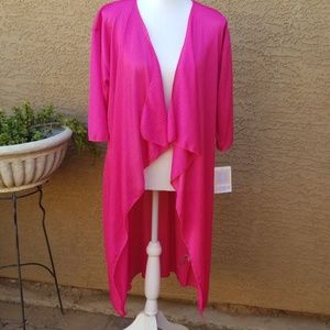 Lularoe Hot Pink Shirley Cardigan size Small